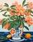 Orange Flowers in a Floral Pot Paint by Numbers Kits 16x20 inch Canvas DIY Oil Painting for Kids, Students, Adults Beginner with Brushes Acrylic Pigment Neo-Pop Style Painting